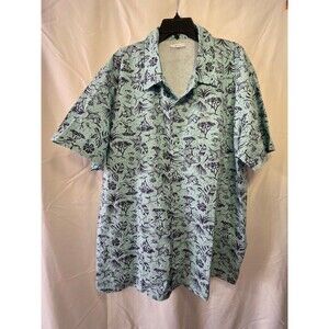 Columbia PFG Men's Short Sleeve Button Up Hawaiian Shirt 2XL Turquoise